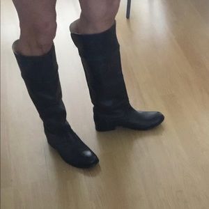 Frye Melissa Trapunto Black Leather Boots 8.5